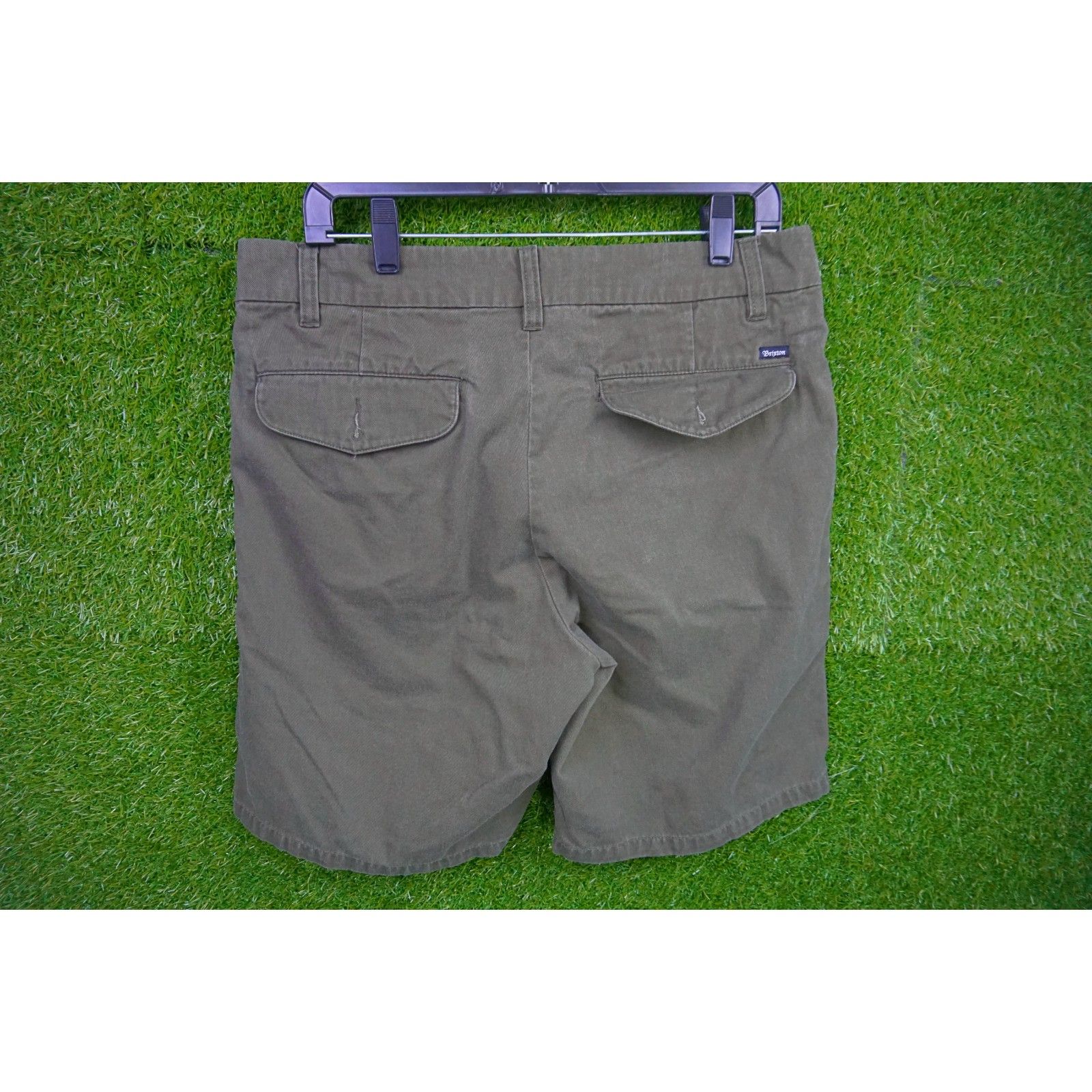 Brixton Olive Green Flat Front Shorts - Men's Size 32 — image 2 of 5